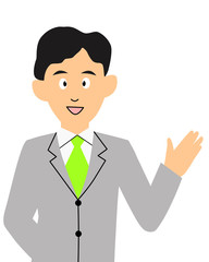説明する男性のイラスト