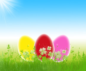 Easter sunny sky illustration