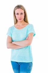 Fototapeta premium Serious blond posing with arms crossed