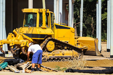 Bulldozer at the construction site