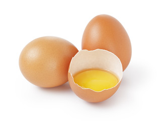 fresh raw eggs isolated