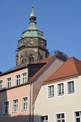 Fototapeta na wymiar Blick auf St. Marien in Pirna