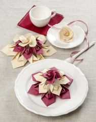 origami decorations festive table