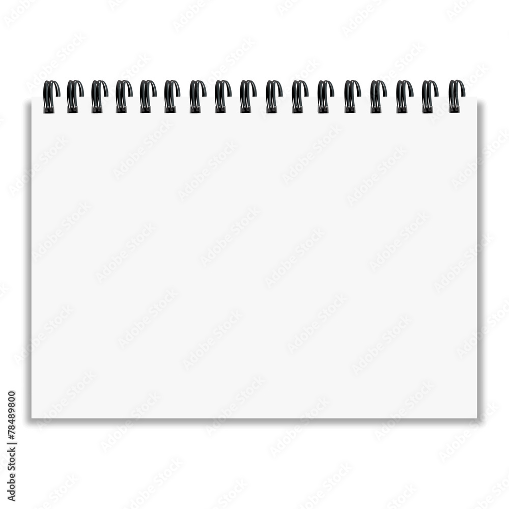 Aufkleber leaf notebook with shadow on white background vector