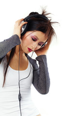 Asian Girl With Headphones