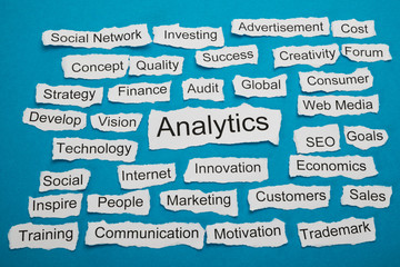 Word Analytics On Piece Of Torn Paper
