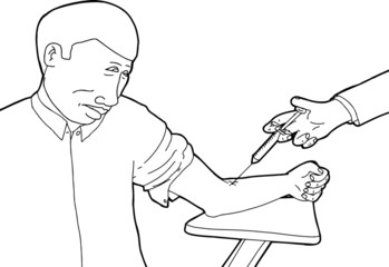 Patient Looking at Blood Test