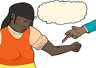 Lady Cringing in Pain During Injection