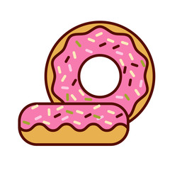 Glazed ring doughnut, detailed vector