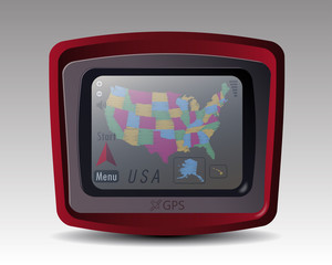 GPS with the Map of USA
