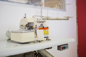 Close up of sewing machine