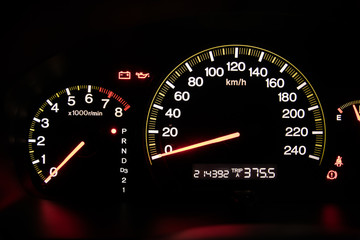 closeup car dashboard