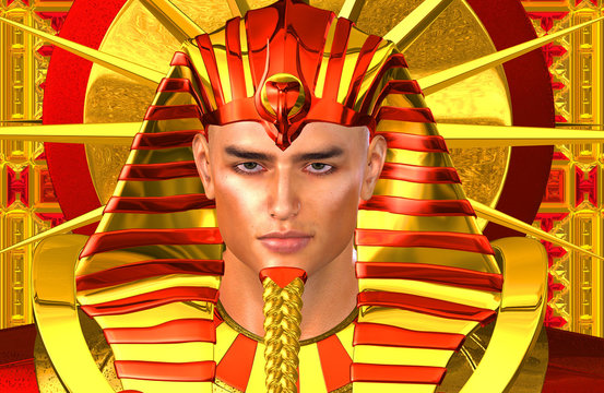 Egyptian Pharaoh Ramses. A modern digital art version