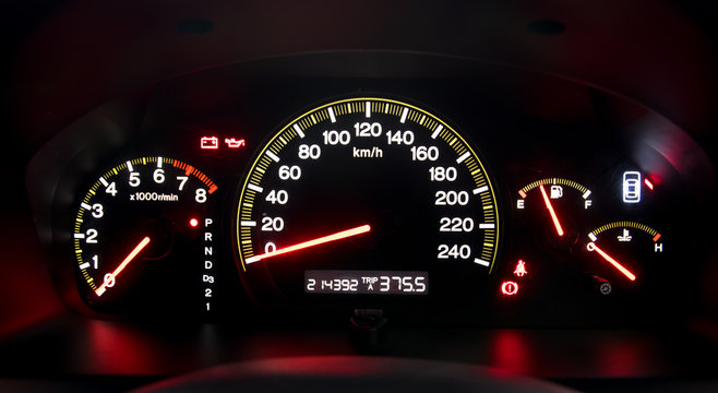 closeup car dashboard