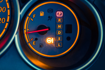 Naklejka premium closeup car dashboard