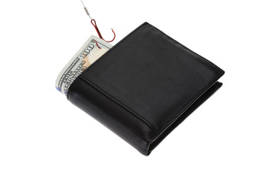 Banknote In Wallet With Fish Hook