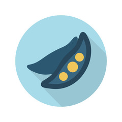 Pea flat icon with long shadow