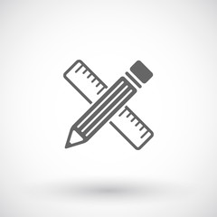 Pencil and ruler icon