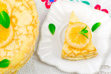 blinis pie with the lemon curd.