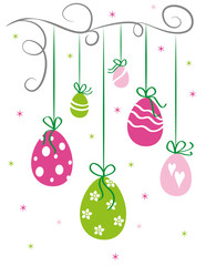 Naklejka premium Hängende Osterkugeln, Vektor
