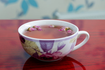 a cup of tea from the flowers of roses