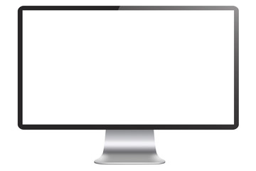 Empty Computer Display Isolated on White Background with Clippin