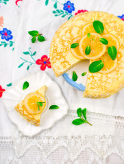 blinis pie with the lemon curd.