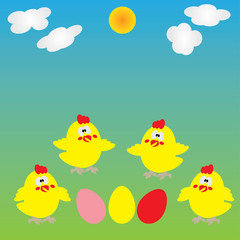 background with egg and chick