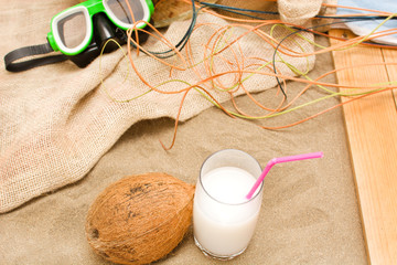 Fototapeta na wymiar summer coconut