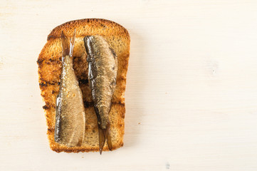 Sandwich with sardines