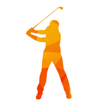 Abstract golfer silhouette