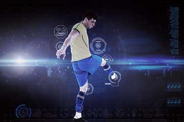 Composite image of football player