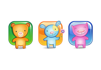 Naklejka premium Toy animals