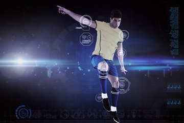 Composite image of football player