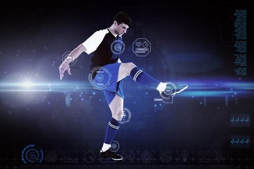 Composite image of football player