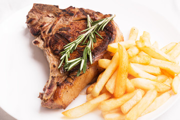 Grilled meat with vegetables and rosemary