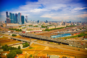 View from above to Moscow - Business Center Moscow City