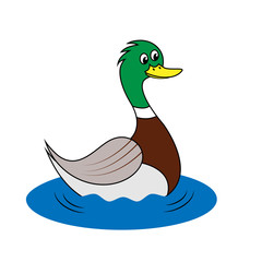 Cartoon Vector of a Duck