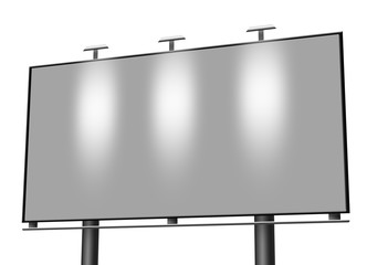 Obraz premium Blank billboard isolated on white background