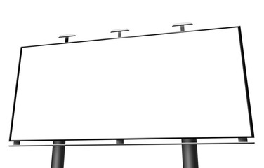 Obraz premium Blank billboard isolated on white background