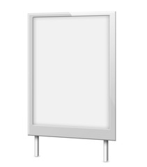 Blank billboard isolated on white background