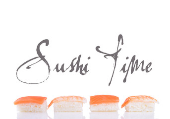 Sushi on a white background