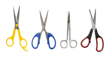 scissors collection isolated on white background