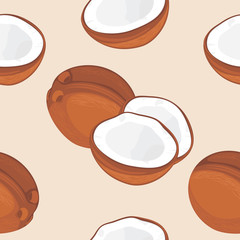 Seamless background with coconuts
