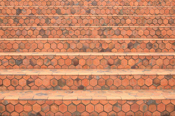 Hexagonal tiles stairs