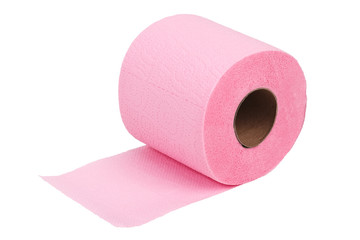 Skein of toilet paper on a white background