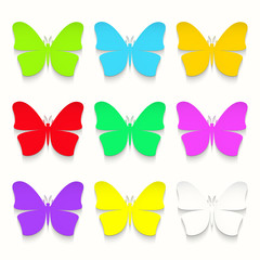 Set of paper butterflies