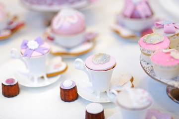 Delicious colorful wedding cupcakes