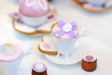 Delicious colorful wedding cupcakes