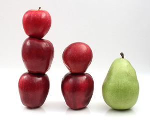 Stack of Apples and Pear